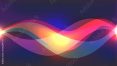 an abstract background with colorful waves and lights on the dark blue background, suitable for any type of design