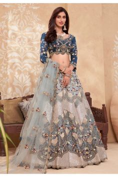 Royal Blue Lehenga, Lehenga Choli Designs, Sabyasachi Lehenga, Indian Lehenga Choli, Bollywood Lehenga, Lehenga Wedding, Blue Lehenga, Lehenga Online, Lehenga Style