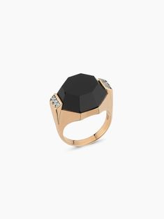 14K Rose Gold, 0.04 ct G-VS Diamonds, Onyx Gemstone Vs Diamond, Onyx Gemstone, Colored Gems, Charm Rings, Onyx Ring, Deep Space, Pendant Earrings, Ring Bracelet, Necklaces Bracelets