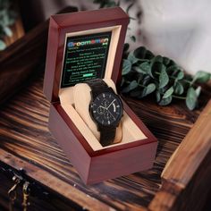 🤵‍♂️💍Surprise your Groomsman with this wedding proposal Black Chronograph Watch and heartfelt message, "Groomsman. One of my "Wolf Pack" on my Wedding Day is: YouTotal Mission: 5Show up on time to the wedding things.Get whatever outfit she makes you wear.Be my confidant.Always answer, "I got it, bro."Hand me a beer after the ceremony.Saving search data "I can't say 'I do' without you" The Chronograph Wristwatch features a three-dial face, calendar function, and luxury pointers. It is water-res My Wedding Day, Wolf Pack, I Got It, Wedding Things, My Wedding, Chronograph Watch, Quartz Movement, Chronograph, Wrist Watch