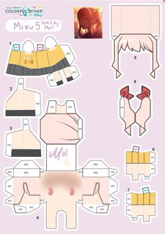 the instructions for how to make an origami paper doll with pictures on it