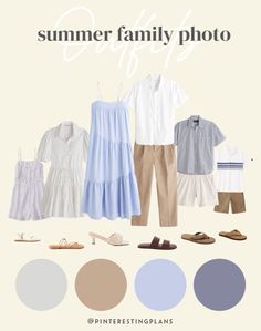 an image of clothes and shoes for the summer family photo