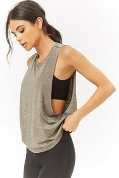 Active Heathered Knit Muscle Tee Looks Adidas, Womens Workout, Cooler Look, Trik Fotografi