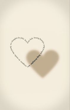 the shadow of a heart on a white background with words written in it that spell out love