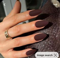 Matte Nail Colors, Almond Press On Nails, Brown Nail, Dark Nails, Brown Nails, Fabulous Nails, Classy Nails, Fall Nail Designs