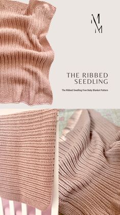 the ribbed bedding pattern is shown in three different colors and sizes, including pink