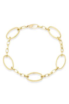 JENNIFER MEYER-Small And Large Edith Link Bracelet-YELLOW GOLD Modern Yellow Gold Link Chain Bracelet, Formal Gold Oval Link Chain Bracelet, Formal Gold Cable Chain Bracelet, Gold Link Bracelet With Hook And Links, Luxury Oval Link Chain Bracelet With Hooks, Yellow Gold Chain Link Bracelet With Hook And Links, Timeless Gold Cable Chain Bracelet, Gold-tone Oval Link Gold Bracelet, Modern Gold Chain Bracelet With Hook And Links