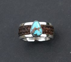 Custom made to order from your OWN horses hair / from stock hair or with short hair/fur/ashes set in crystal resin in 5mm channel. Sterling silver or 9ct gold ring with single horsehair braid  or pet fur/ashes in crystal resin. Please note, Turquoise is a fragile stone and not suitable for daily wear. This is set with a turquoise stone in a silver bezel - individual stones are always different. You can also select your own stones from my Gemstones collection: https://enigmahorsehairjewellery.co. Horse Hair Ring, Horse Ring, Ashes Ring, Memorial Ring, Crystal Resin, Horse Jewelry, Hair Rings, Ringe Gold, Turquoise Rings