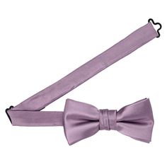 We designed this boys' dusty lilac bow tie to match with our popular men's ties. The bow is pre-tied with a band collar sized for most boys from baby to 10-years old. The heavyweight woven material and smooth satin finish provide a sharp look that is suited for formal occasions. We recommend this shade for a subdued purple color with a gentle hint of pink undertones. See it in person by requesting a free color swatch. Sizing This bow tie features an adjustable band that expands to fit most babie Dusty Lilac, Men's Ties, Color Swatch, Band Collar, Bow Ties, Ties Mens, Free Coloring, Formal Occasion, Satin Finish