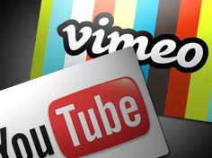 the youtube logo is displayed next to an image of a colorful striped background with black and white lettering