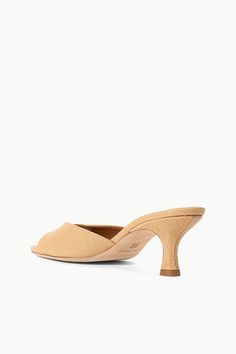 An open-toe mule crafted in an embossed leather, the Brigitte is an essential kitten heel for versatile dressing. Mule Shoes, Heel Accessories, Mule Sandals, Flat Boots, Sneaker Heels, Fashion Books, Kitten Heel, Mules Shoes, Embossed Leather