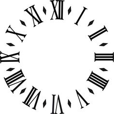 the roman numeral clock face is shown in black and white, with arrows pointing upward