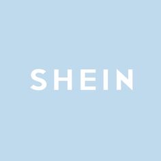 the word shein in white on a blue background