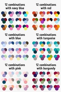 an info sheet with different colors and sizes for each type of color scheme on the page