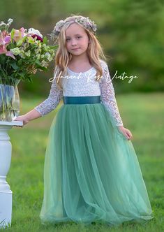 Flower Girl Dress With Sleeves, Sage Flower Girl Dress, Fall Flower Girl Dresses, Toddler Flower Girl Dress, Yellow Flower Girl Dresses, Bohemian Flower Girl Dress, Green Flower Girl Dresses, Vintage Flower Girls, Flower Girl Dresses Vintage