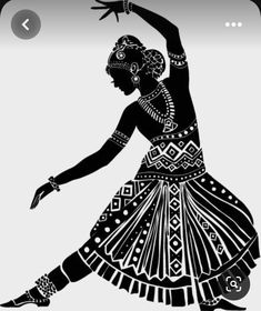 a black and white silhouette of a woman dancing