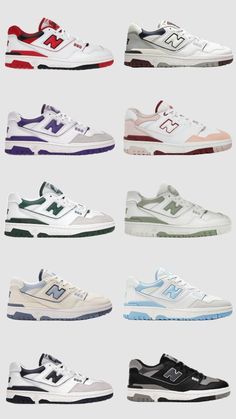 the different types of sneakers are shown in this image