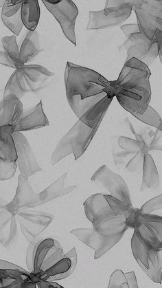 black and white drawing of bows on paper