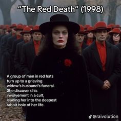 the red death198 movie poster with an image of a woman standing in front of other people