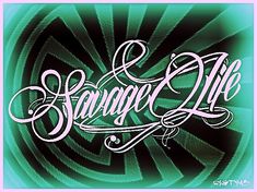 the words strange life are shown in this green and black background with swirly spirals