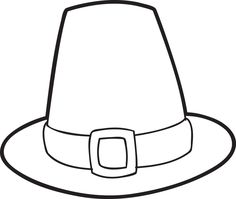 a black and white image of a pilgrim hat