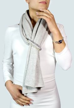 Scarf Luxury, Haute Couture Style, Luxury Scarf, Beige Scarf, Travel Wrap, Gray Jewelry, Ways To Wear A Scarf, Handmade Scarf, Elegant Scarves