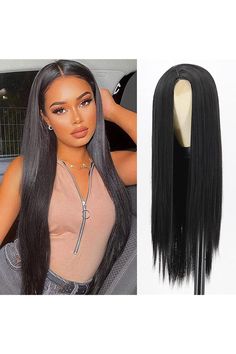 Wear and Go Glueless Wig for Beginners 26 inch Upgraded No Glue Closure Wigs Human Hair for Women Natural Hairline 180% Density Glueless Brazilian Wig for Black Women (26in) Black Long Wig, Black Straight Wig, Burgundy Wig, Black Hair Wigs, Black Wigs, Natural Straight Hair, Red Wig, Long Hair Wigs, Wig Straight