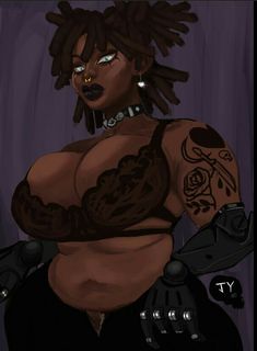 Curvy Female Character Art, Black Women Art Curvy, Black Oc Female, Strong Woman Drawing, Curvy Oc Art, Black Woman Character Design, Thick Character Design, Strong Character Design, Black Anime Female