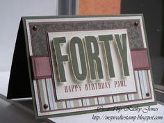 a birthday card with the word forty on it