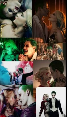 many different images of people with makeup and hair in the same photo, one has green hair