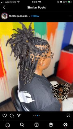 Unique Loc Hair Colors, Loc Styles For Studs, Lox Retwist Styles, Medium Locs Black Women Styles, Barrel Twist Styles Locs Women, Two Barrel Twist Locs Women, Loc Styles Retwist, Hairstyles For Locs Dreadlocks, Professional Loc Styles