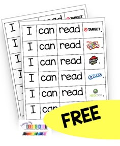 i can read and i can read printable worksheet with freebiets