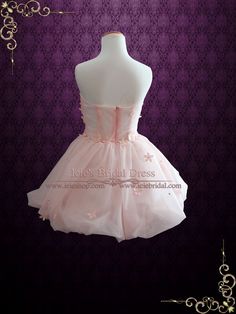 Cherry Blossom Short Cocktail Formal Dress | Alia Cute Short Prom Dresses, Cocktail Formal Dress, Wedding Veils Short, Blush Prom Dress, Long Veil Wedding, Pink Cocktails, Strapless Prom Dress, Pink Cherry Blossom, Strapless Prom Dresses