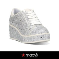 in stock Silver Bling, Glam Girl, Wedge Sneakers, Sneaker Heels, Platform Wedges, Tennis Shoes, Wedge Heels, Womens Sneakers, Athletic Shoes