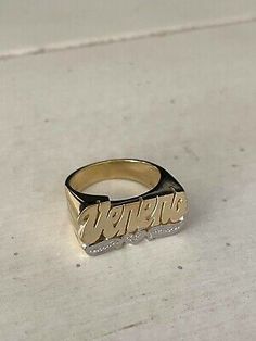 Great shopping ideas for Personalized Name Ring in Real 10K Gold with Heart Tail Design, Fashion Jewelry Nameplate Ring, Word Ring, Flat Face, Name Ring, Like Photo, Name Rings, Rings Jewelry Fashion, Name Jewelry, Shopping Ideas