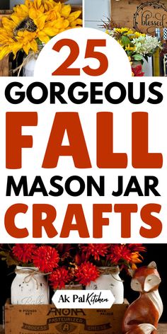 Fall mason jar crafts are perfect for DIY fall decorations. Explore autumn mason jar crafts and rustic mason jar decorations to create cozy fall home decorations. Try DIY autumn decorations with mason jar candle holders and mason jar leaf lanterns. Harvest-themed mason jars make beautiful fall centerpieces and gifts. Create fall mason jar luminaries and pumpkin spice crafts. These mason jar vase ideas and fall-themed jar gifts are easy to make and perfect for any fall home decor. Jar Vase Ideas, Mason Jar Vase Ideas, Mason Jar Thanksgiving Centerpieces, Thanksgiving Mason Jar, Fall Mason Jar Centerpieces, Leaf Mason Jar Candle, Fall Mason Jar Crafts, Mason Jar Pumpkin, Uses For Mason Jars