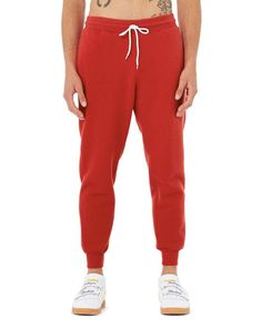 Unisex Jogger Sweatpant - RED - S | Bella + Canvas Jogger Sweatpant in Red Size Small | Polyester Blend Liberty Bag, Soft Joggers, Workwear Jacket, Performance Wear, Fleece Joggers, Jogger Sweatpants, Online Retail, American Apparel, Bottoms Pants