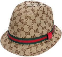 Gucci Kids GG logo fedora hat Designer Brown Hat For Spring, Designer Brown Hats For Spring, Designer Wide Brim Beige Hats, Designer Beige Adjustable Hat, Designer Beige Wide Brim Hat, Designer Adjustable Beige Hat, Designer Adjustable Bucket Hat With Curved Brim, Designer Beige Flat Brim Hat, Designer Beige Brimmed Hat