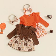 Includes: Dress & HeadbandMaterial: Cotton BlendGender: GirlsPattern: Turkeys, PieSleeve Length: LongSummary: Baby Toddler Long Sleeve Ribbed Ruffled Bow Dress with Matching Headband 2 Piece Fall Thanksgiving Set Cute Fall Clothes, Thanksgiving Baby Outfits, Girls Thanksgiving Outfit, Thanksgiving Clothes, Thanksgiving Dress, Girls Thanksgiving