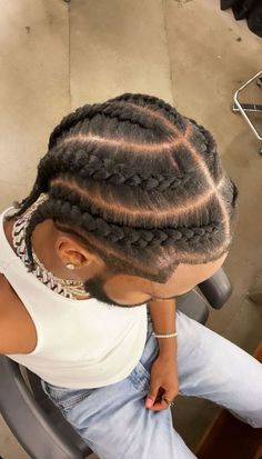 6 Braids Men, Braid Styles For Men With Fade, Male Braids Hairstyles, Boys Braids, Black Haircuts, Cornrow Styles For Men, Cornrow Braids Men, Mens Twists Hairstyles, Hair Twists Black