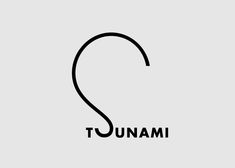 the word tounami is written in black on a gray background with an arrow