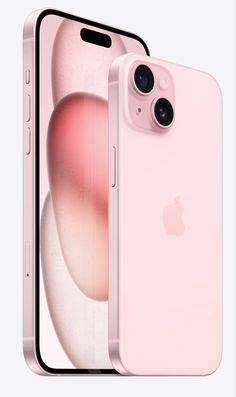 an apple iphone 11 is shown with the front and back cameras facing each other in pink