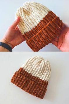 crocheted beanie pattern for beginners to knit with the help of two hands