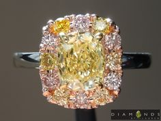 a fancy yellow and white diamond ring