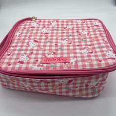 Nwt Sanrio Hello Kitty Gingham Cosmetic Bag Plenty Of Storage For All Your Makeup Or Knickknacks Safe And Sound All Over Print With Zipper Enclosure And Multiple Compartments Bag Includes Top Handle For An Easy Carry Size-Approx 10 X 3.4 X 8.25 In Love It, Make An Offer! Sanrio Makeup Bag, Sanrio Storage, Pink Hello Kitty Rectangular Bag, Playful Hello Kitty Rectangular Bag, Trendy Hello Kitty Pouch Bag, Cheap Hello Kitty Print Pouch Bag, Makeup Organizers, Safe And Sound, Cosmetic Case