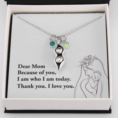 a mother's necklace in a gift box