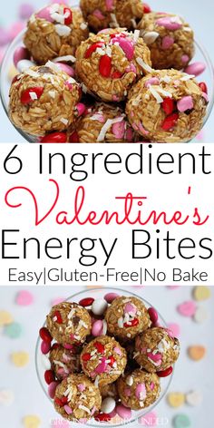 valentine's energy bites recipe with text overlay