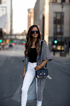 fashion blogger mia mia mine wearing a striped top and a prada cahier bag Prada Cahier Bag, Long Shrug, Mia Mia, Manolo Blahnik Heels, Bag Prada, Bag Outfit, Blogger Outfits, Mode Abaya, Effortlessly Chic Outfits