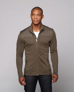 Merino Wool Zip Jacket // Olive (S) Zip Jacket, Merino Wool