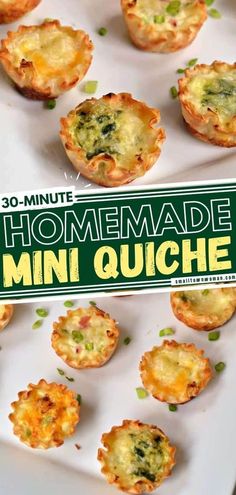 mini quiches on a plate with the title overlay